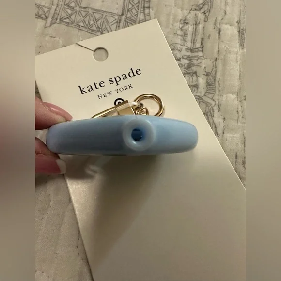 Kate Spade x Target Striped Heart Purse Coin Charm keychain - Picture 8 of 9